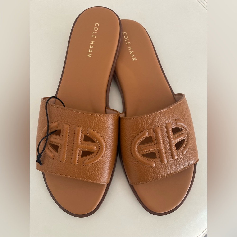 NEW Cole Haan Women's Tan Slide Sandals